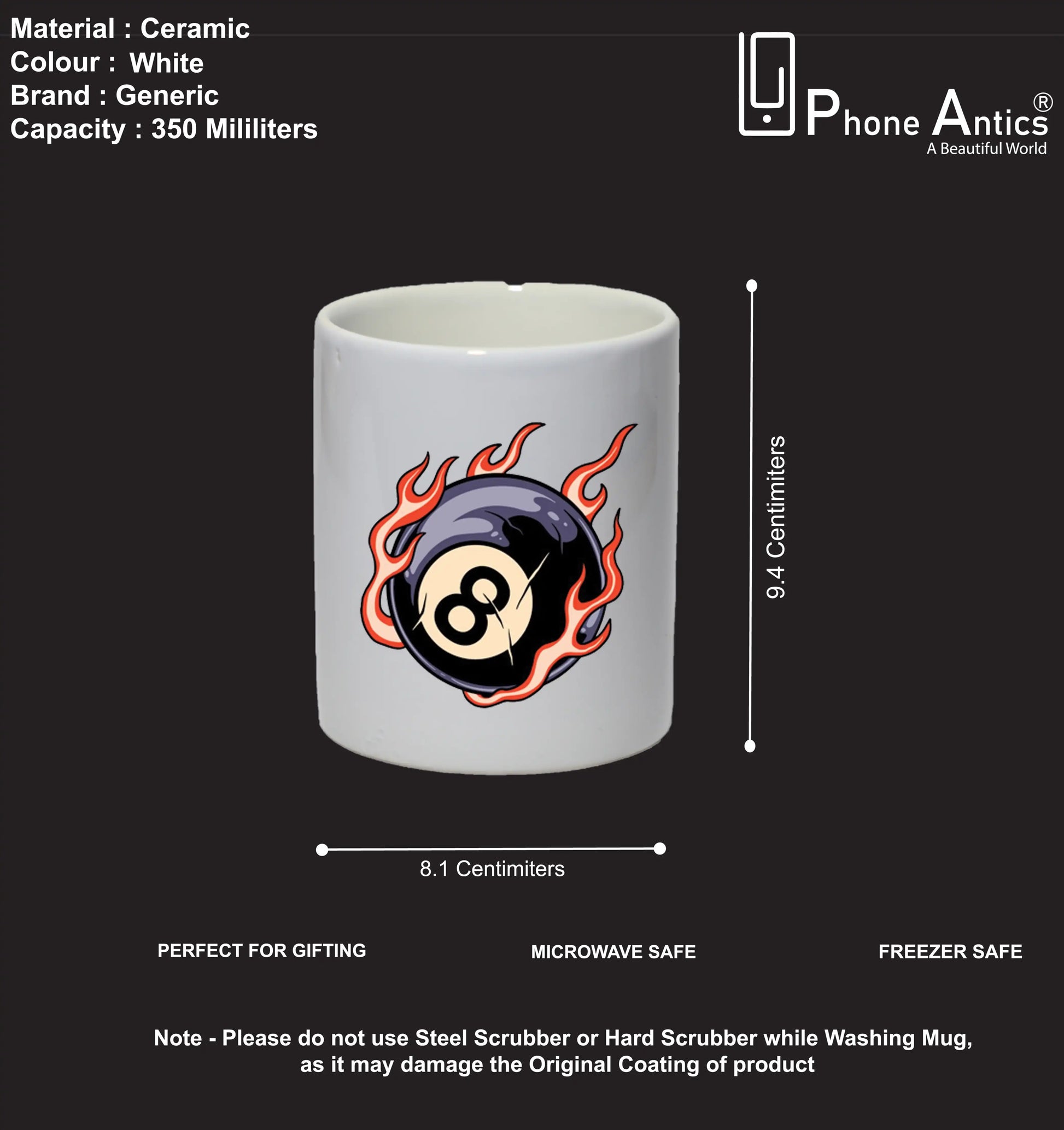 8 Ball Flame - Mug Infographic