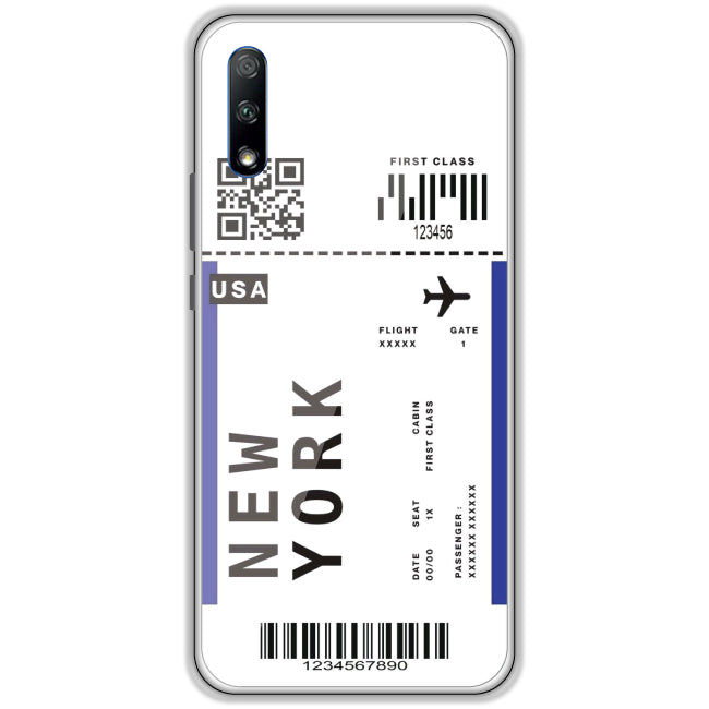 New York Ticket - Clear Printed Case For Honor Models