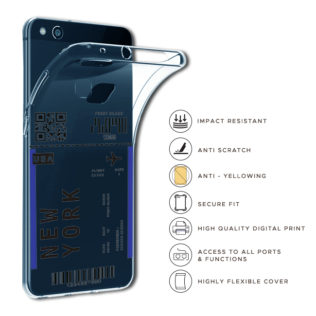 New York Ticket - Clear Printed Case For Asus Models infographic
