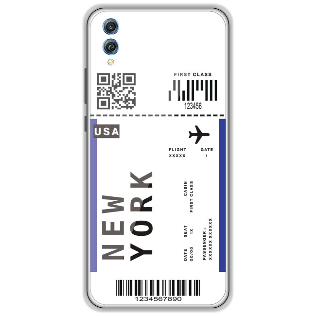 New York Ticket - Clear Printed Case For Honor Models