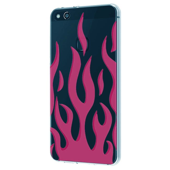 Pink Flames - Clear Printed Silicon Case For Oppo Models infographic