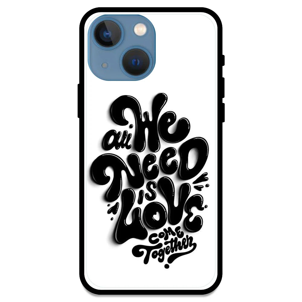 All We Need Is Love - Glossy Metal Silicone Case For Apple iPhone Models- Apple iPhone 13 mini