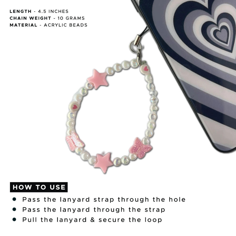 Pink Pearls - A Combo Of 2 Phone Charms infographic