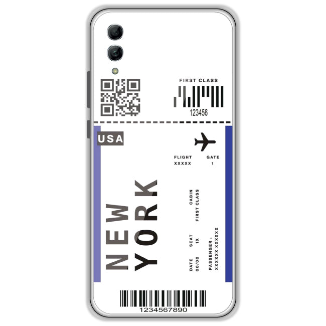 New York Ticket - Clear Printed Case For Honor Models