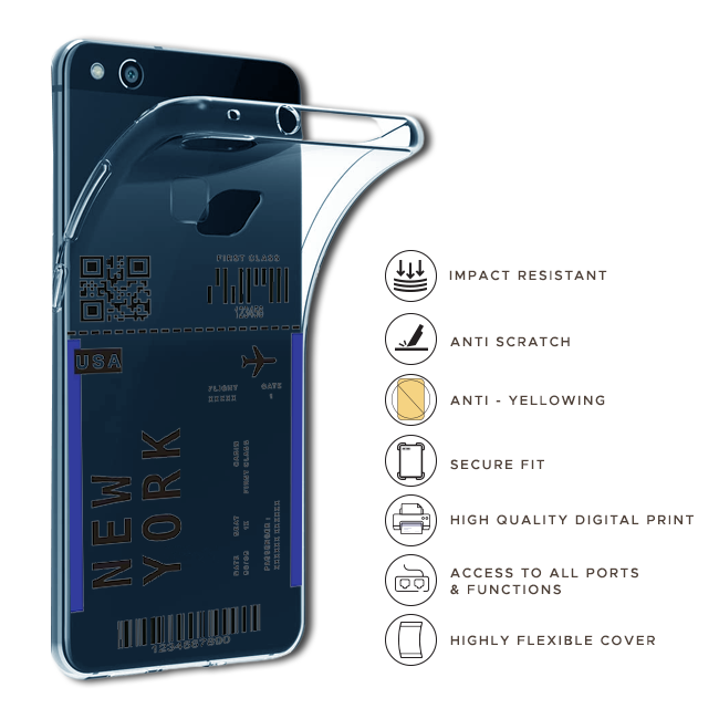 New York Ticket - Clear Printed Case For Apple iPhone Models infographic