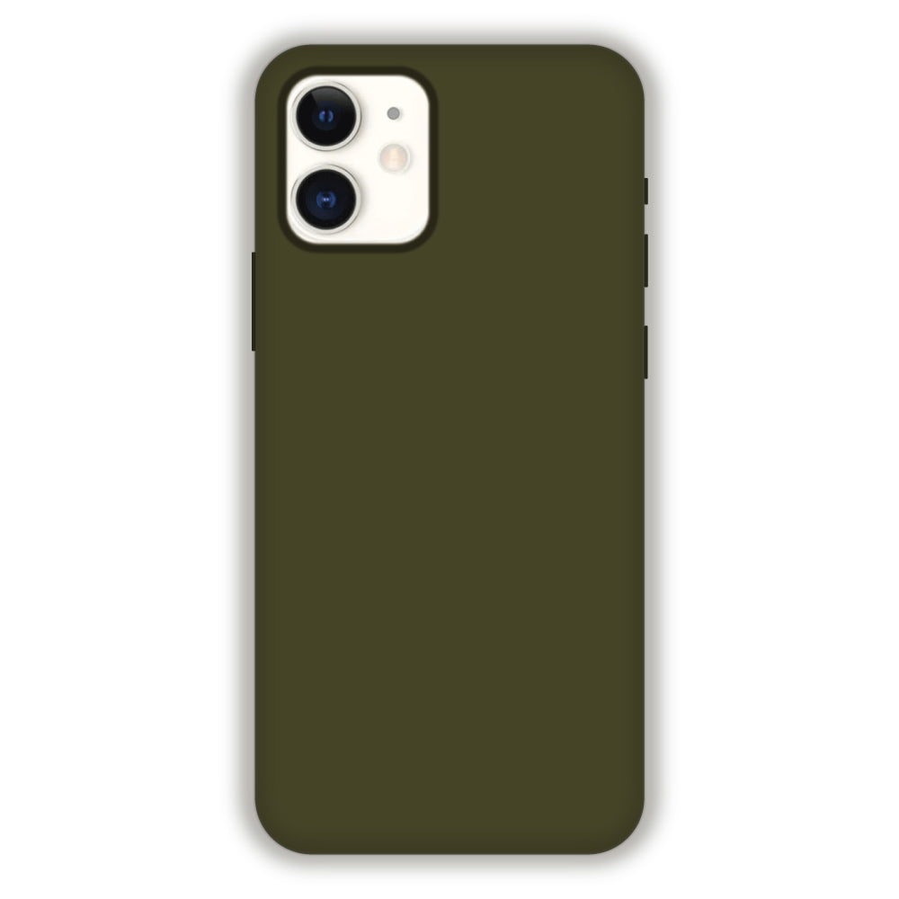 Olive Green Liquid Silicon Case For Apple iPhone Models