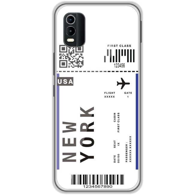 New York Ticket - Clear Printed Case For Nokia Models nokia c21 plus