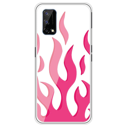 Pink Flames - Clear Printed Silicone Case For Realme Models
