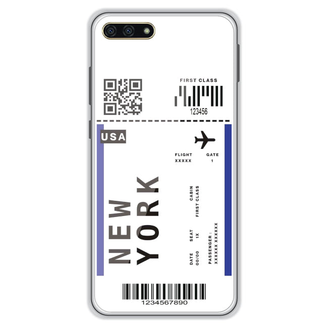 New York Ticket - Clear Printed Case For Honor Models