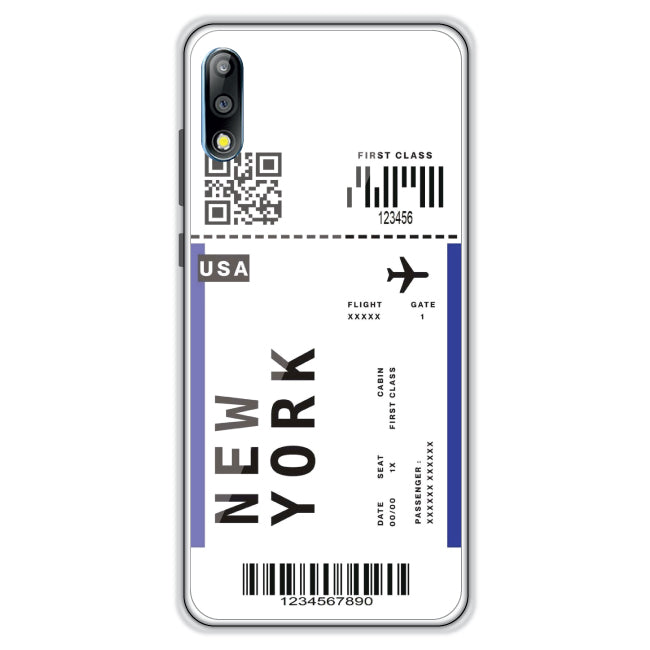 New York Ticket - Clear Printed Case For Asus Models asus zenphone max pro m2