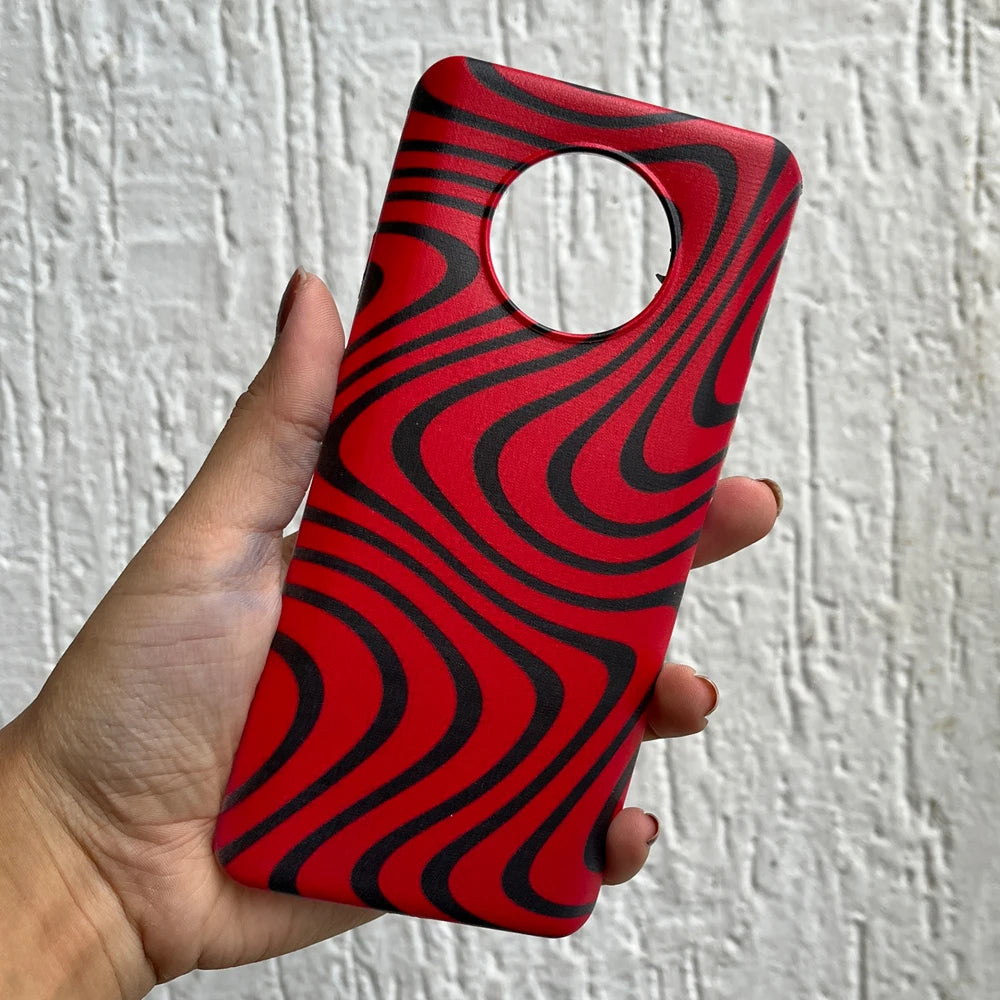 Pink Waves Printed Silicon Case - OnePlus 7T
