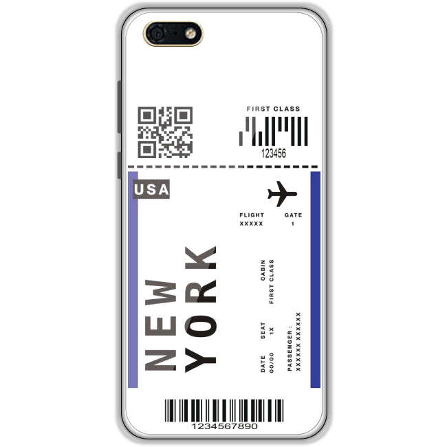 New York Ticket - Clear Printed Case For Honor Models