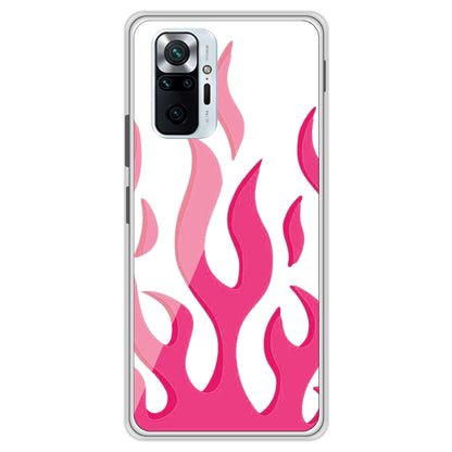 Pink Flames - Clear Printed Case For Redmi Models