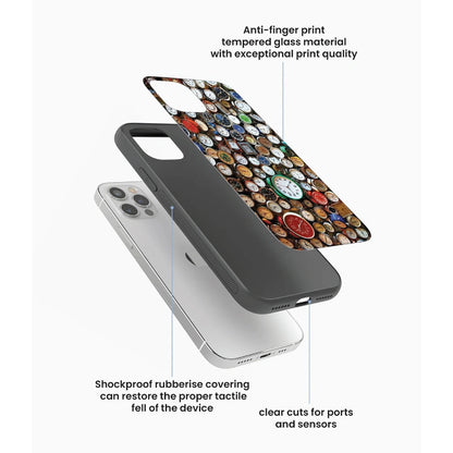 Retro Timepiece Pattern - Glass Case For Apple iPhone Infographic