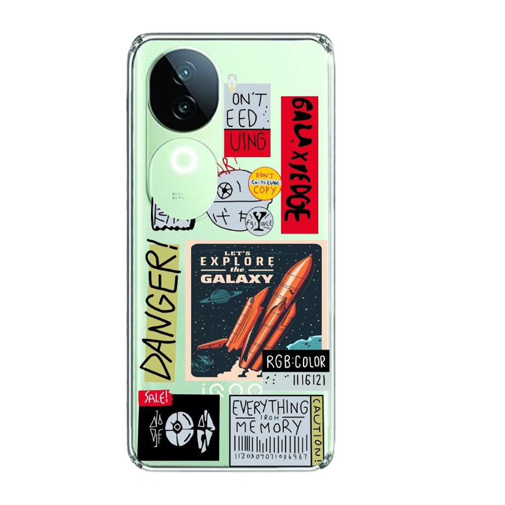 Galaxy - Clear Printed Silicone Case For IQOO Infographic