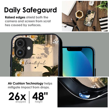 Floral Aesthetic Collage - Glossy Metal Silicone Case For Apple iPhone Infographic