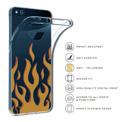 Orange Flames - Clear Printed Case For iPhone Models infographic