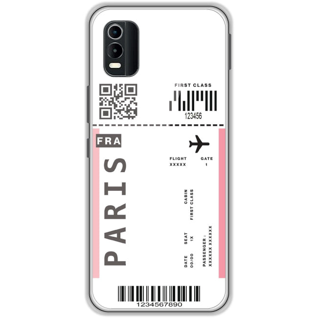 Paris Ticket - Clear Printed Case For Nokia Models  nokia c21 plus