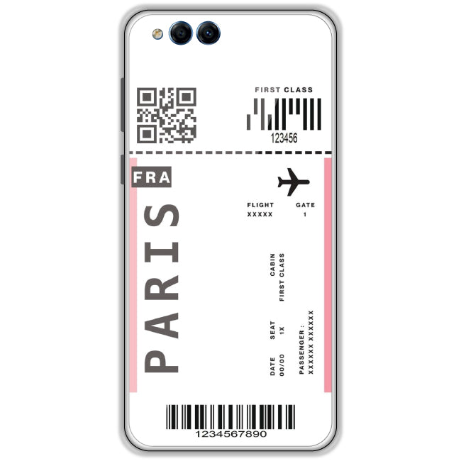 Paris Ticket - Clear Printed Case For Honor Models honor 7x