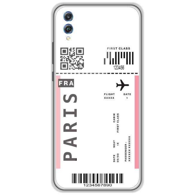 Paris Ticket - Clear Printed Case For Honor Models honor 8N