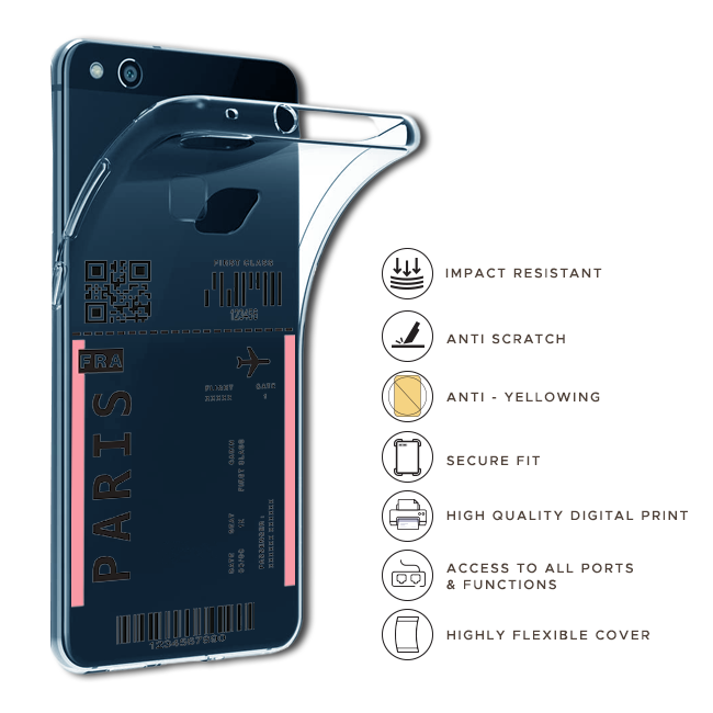 Paris Ticket - Clear Printed Case For Asus Models infographic