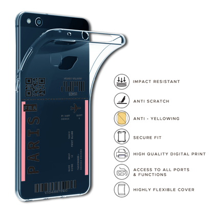 Paris Ticket - Clear Printed Case For Asus Models infographic