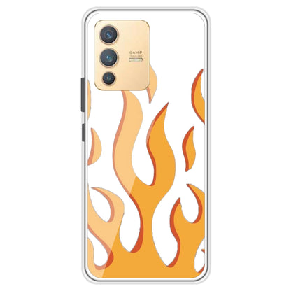 Orange Flames - Clear Printed Case For Vivo Models