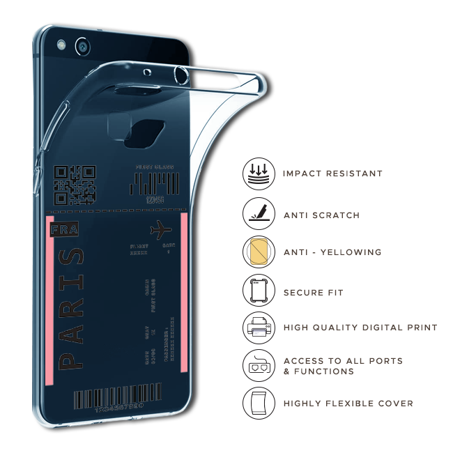 Paris Ticket - Clear Printed Case For Apple iPhone Models infographic