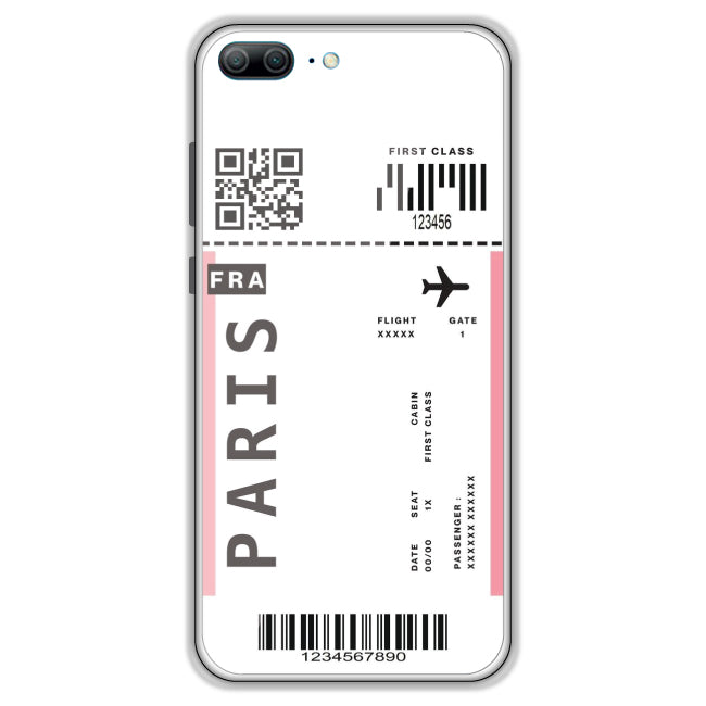 Paris Ticket - Clear Printed Case For Honor Models honor Honor 9 Lite