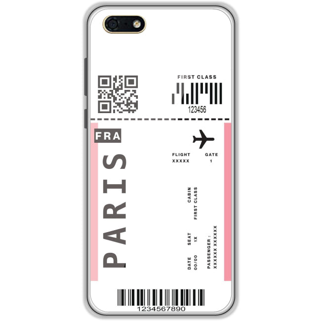 Paris Ticket - Clear Printed Case For Honor Models honor 7s