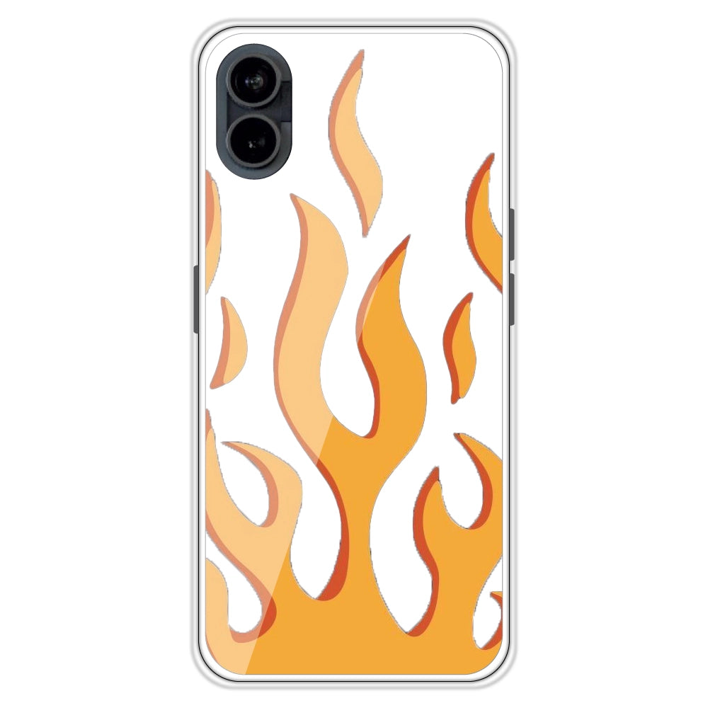 Orange Flames - Clear Printed Case For Nothing Models