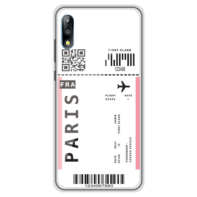 Paris Ticket - Clear Printed Case For Asus Models asus zenphone max pro m2