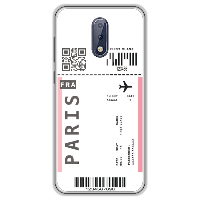 Paris Ticket - Clear Printed Case For Nokia Models nokia 6.1 plus