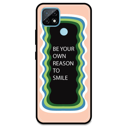 'Be Your Own Reason To Smile' - Peach Armor Case For Realme Models Realme C21 (2021)