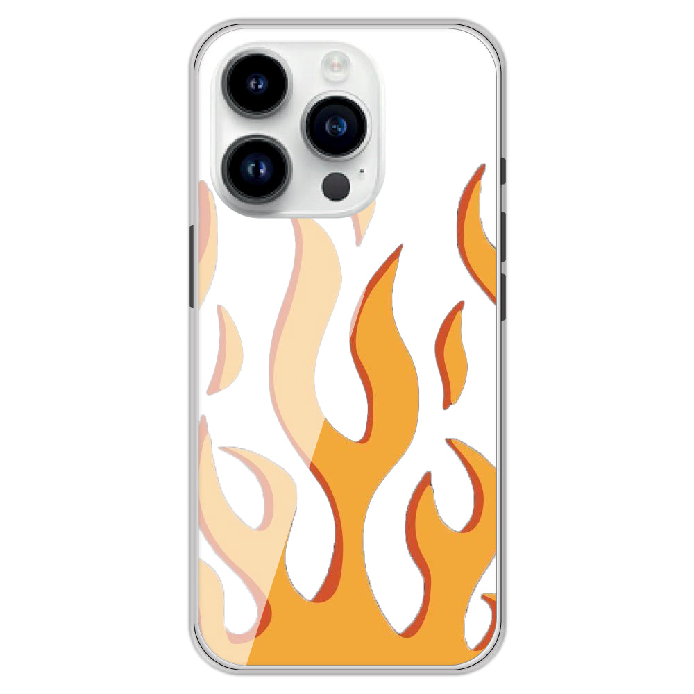 Orange Flames - Clear Printed Case For Apple iPhone Models