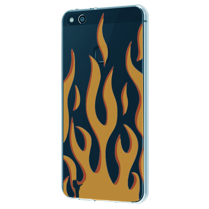 Orange Flames - Clear Printed Case For iPhone Models
