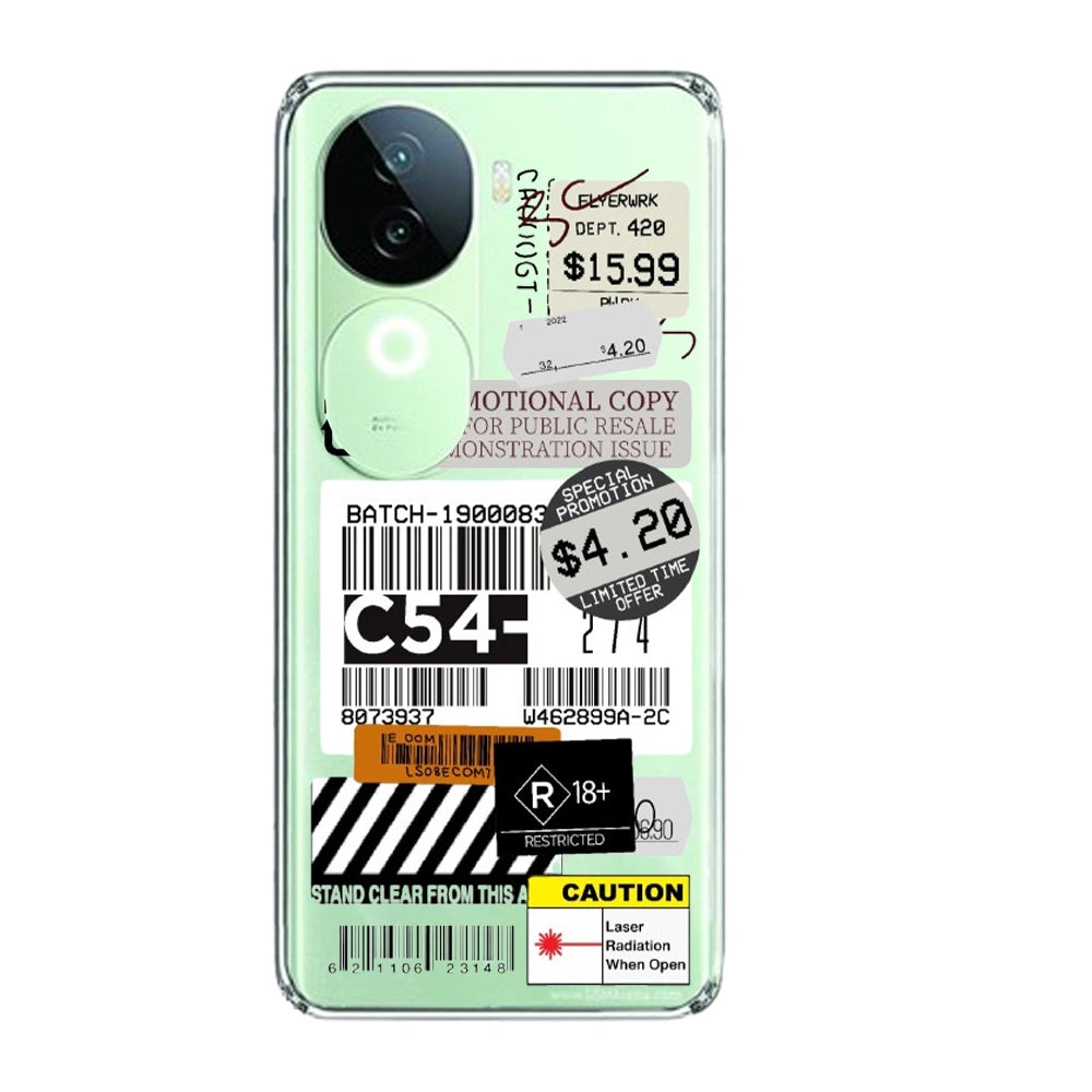 Labels - Clear Printed Silicone Case For IQOO Infographic