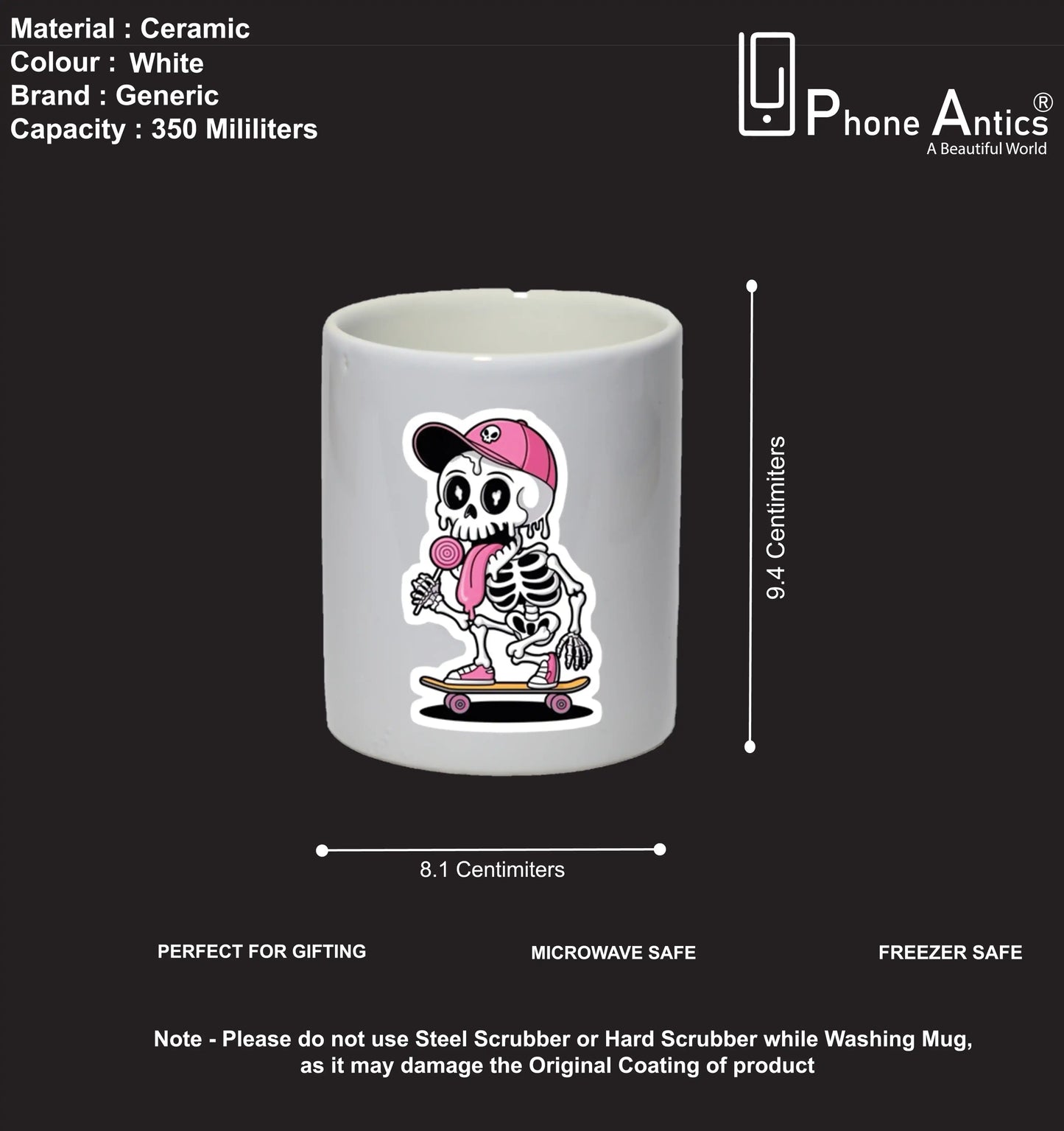Skater Skeleton - Mug Infographic