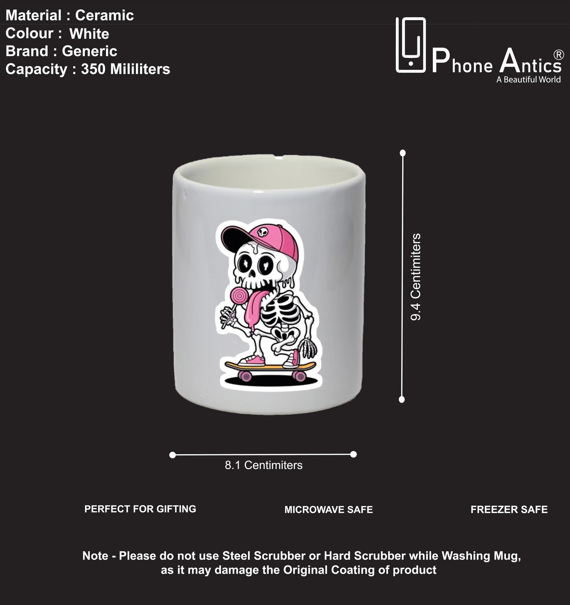 Skater Skeleton - Mug Infographic