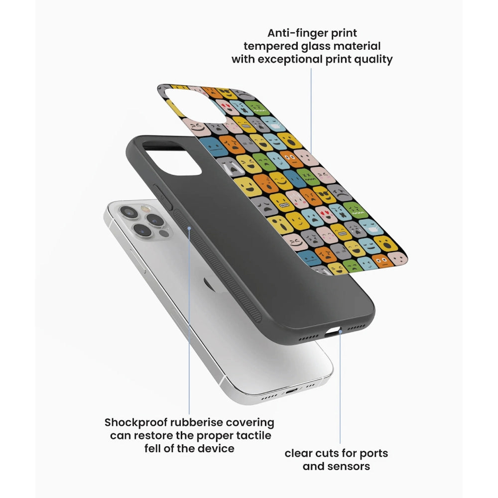 Colorful Expression Pattern - Glass Case For Apple iPhone Infographic