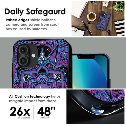 Alien Mandala Design - Glossy Metal Silicone Case For Apple iPhone Infographic
