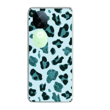 Blue Leopard Glitter Print - Printed Silicone Case For IQOO Infographic