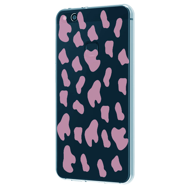 Pink Cow Print - Clear Printed Silicon Case For Oppo Models infographic