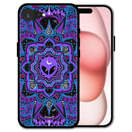'Alien Mandala Design - Glossy Metal Silicone Case For Apple iPhone 16e