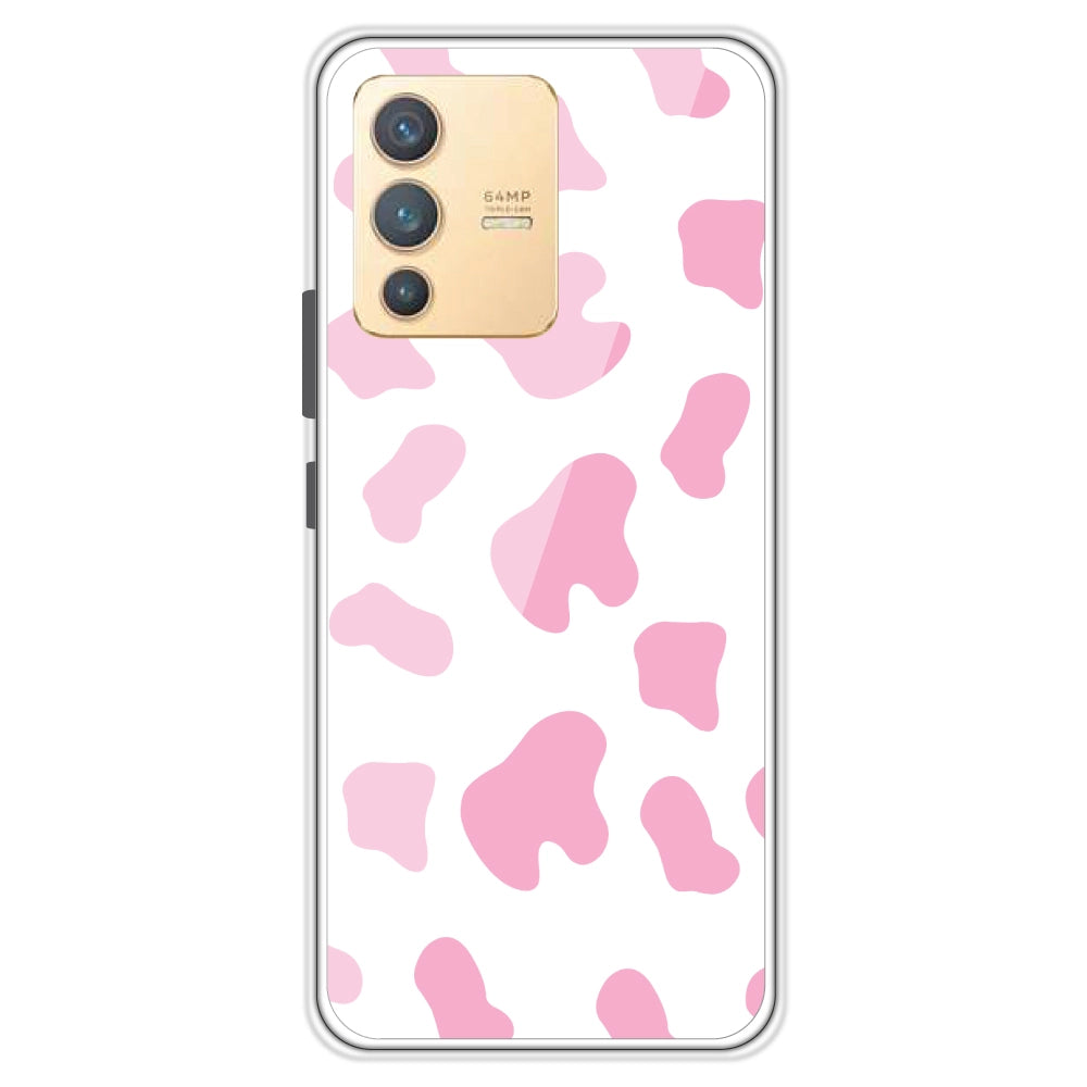 Pink Cow Print - Clear Printed Case For Vivo Models