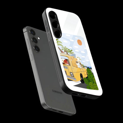 Cute Dog Travel Cartoon - Glass Case For Samsung Galaxy Infographic