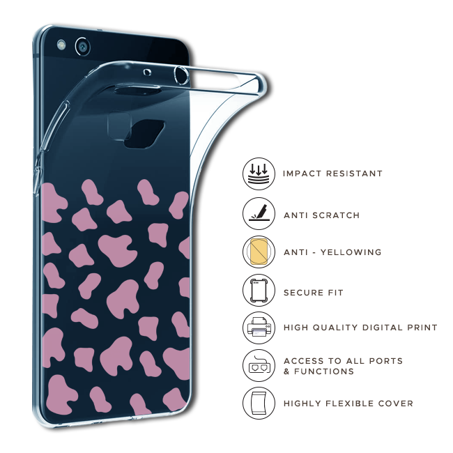 Pink Cow Print - Clear Printed Case For Google Models Infographics