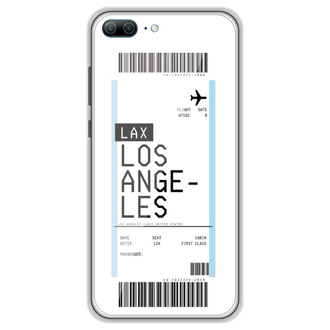 Los Angeles Ticket - Clear Printed Case For Honor Models Honor 9 Lite