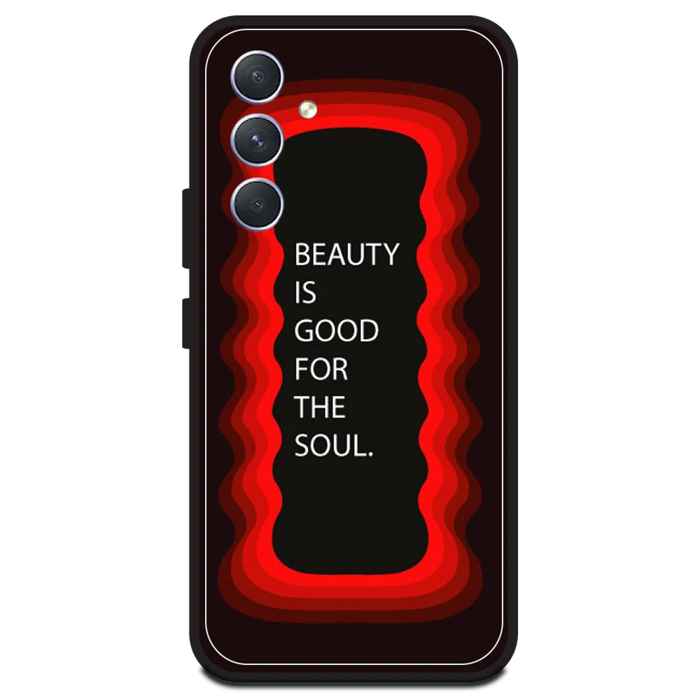 'Beauty Is Good For The Soul' - Red Armor Case For Samsung Models Samsung A54 5G