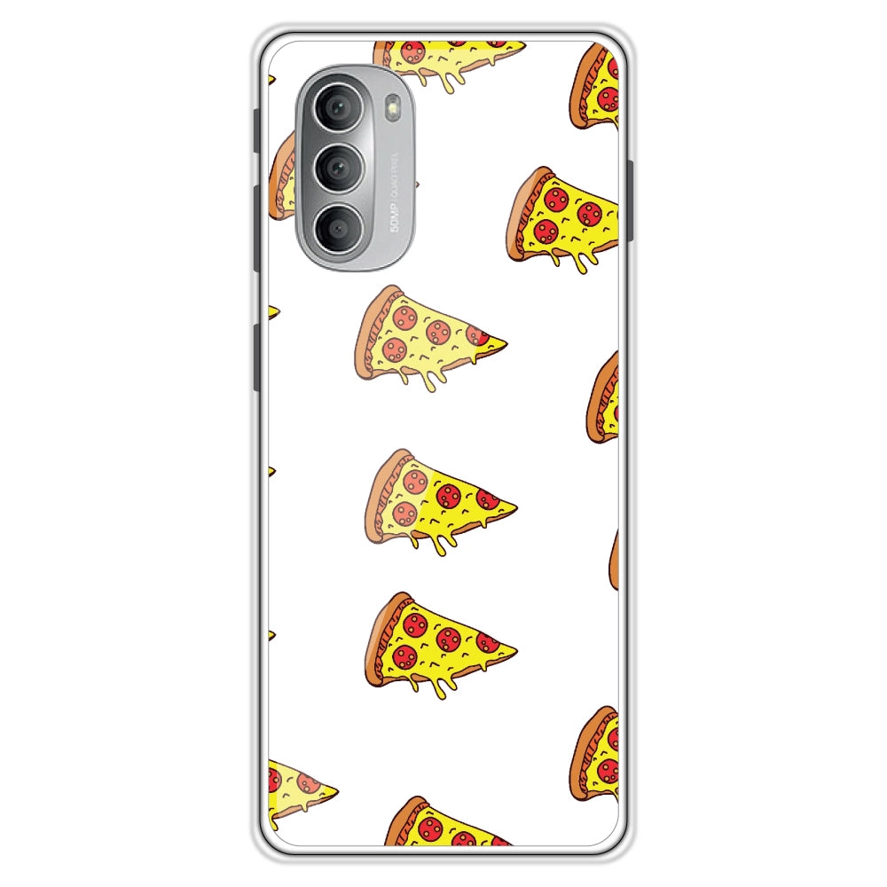 Pizza - Clear Printed Silicon Case For Motorola Models